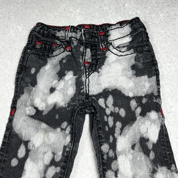 True Religion Jeans Boys Size 7 Black Gray Geno Super T Jeans Pockets - Picture 2 of 13